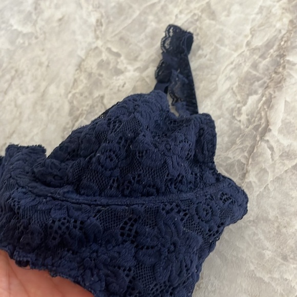 aerie American Eagle Lace Bralette Navy Blue 36C - Picture 14 of 16